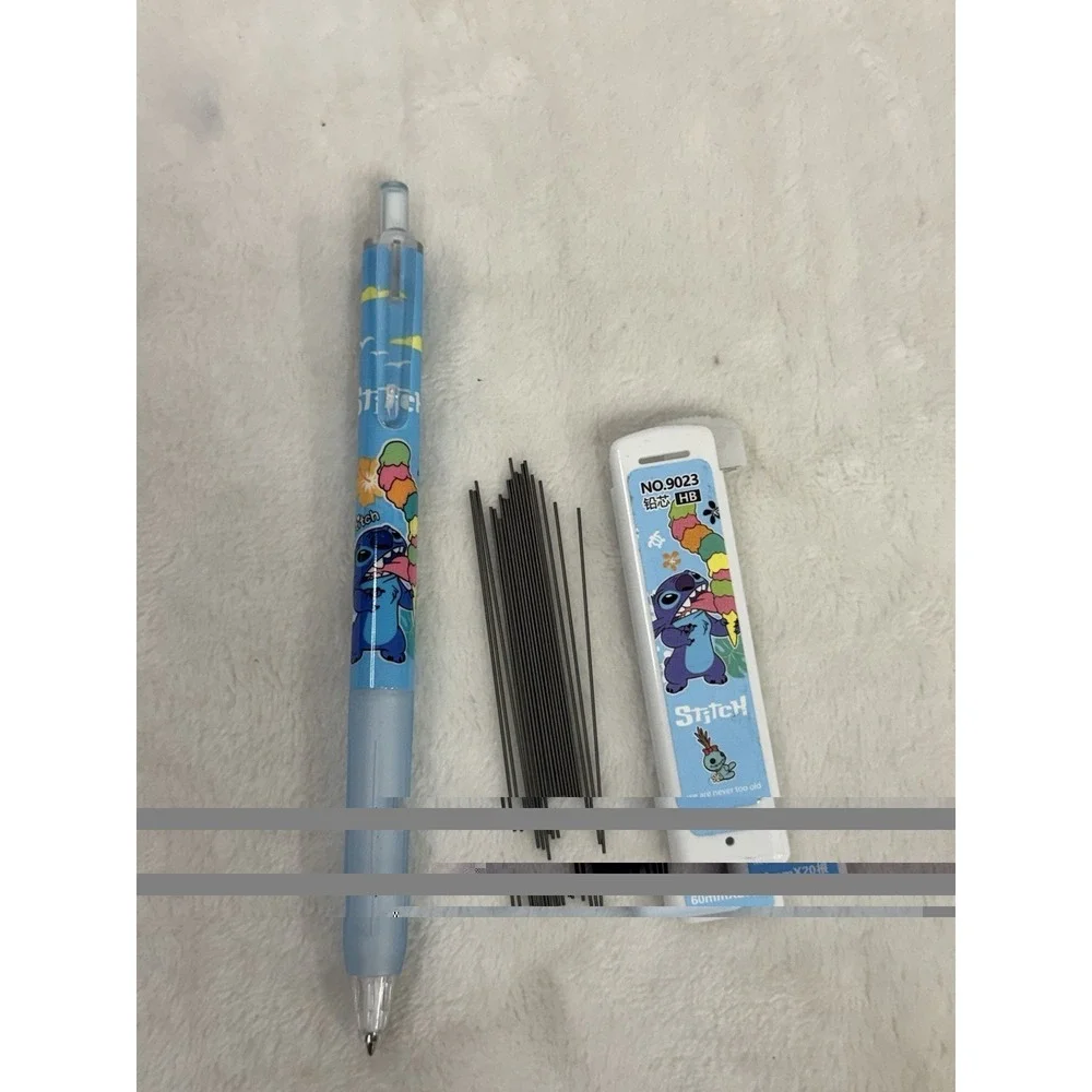 Disney Stitch Mechanical Pencil with Extra Led & Case, Set Of 4, 0.5mm